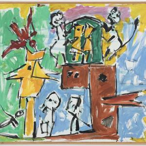 סיור אודיו לילדים - טיול בתערוכה של פנחס ליטבינובסקי בגלריית בית אבי חי פודקאסט לוגו